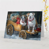 American Staffordshire Snowy Sleigh Weihnachten Karte (Gelbe Blume)