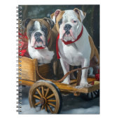 American Staffordshire Snowy Sleigh Weihnachten Notizblock (Vorderseite)