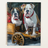 American Staffordshire Snowy Sleigh Weihnachten Planer (Vorderseite)