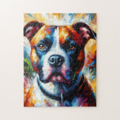 American Staffordshire Terrier Acrylic Art Print Puzzle (Vertikal)