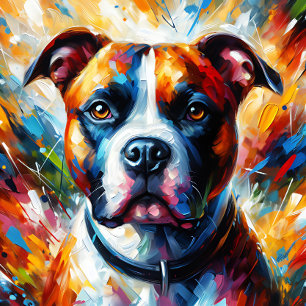 American Staffordshire Terrier Acrylic Art Print Puzzle