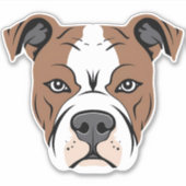 American Staffordshire Terrier Amstaff Dog Face Aufkleber (Vorderseite)