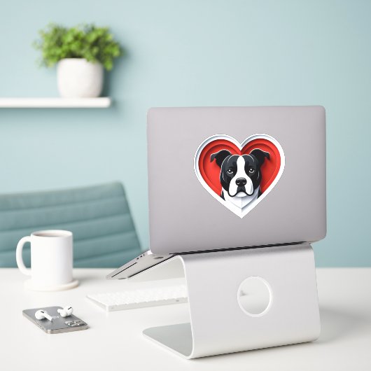 American Staffordshire Terrier Amstaff Dog Lover Aufkleber (Laptop auf Schreibtisch)