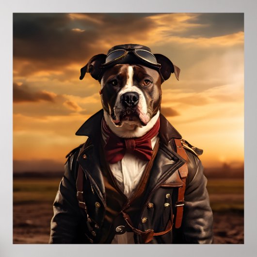 American Staffordshire Terrier Aviator Vintag Poster (Vorne)