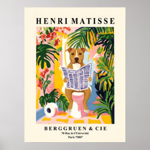 American Staffordshire Terrier Badezimmer Lustiger Poster