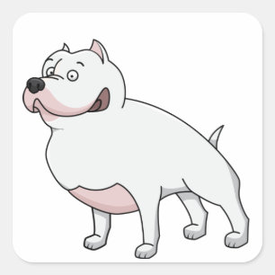 American staffordshire Terrier Cartoon 2 Quadratischer Aufkleber