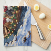 American Staffordshire Terrier Christmas Boat Geschirrtuch (Viertel Falte)