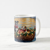 American Staffordshire Terrier Christmas Boat Kaffeetasse (VorderseiteRechts)