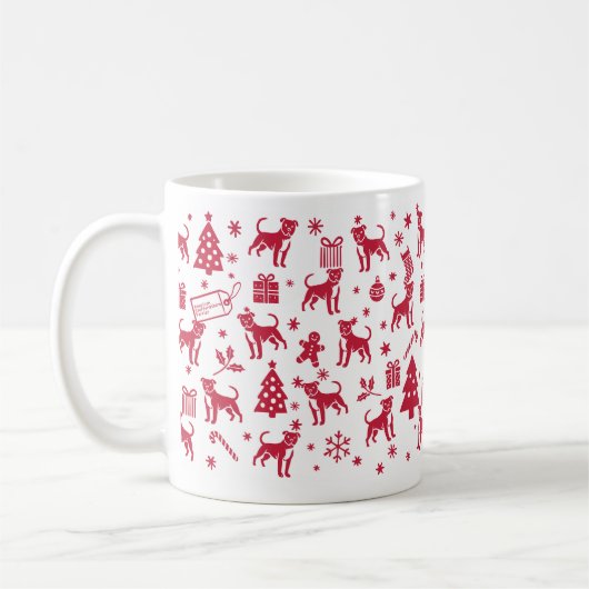 American Staffordshire Terrier Christmas Design Kaffeetasse (Links)