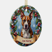American Staffordshire Terrier Christmas Keramik Ornament (Rechts)