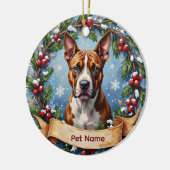 American Staffordshire Terrier Christmas Keramik Ornament (Links)
