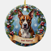 American Staffordshire Terrier Christmas Keramik Ornament (Hinten)