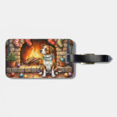 American Staffordshire Terrier Christmas Lights Gepäckanhänger (Rückseite horizontal)