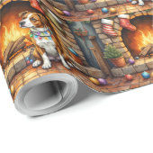 American Staffordshire Terrier Christmas Lights Geschenkpapier (Rolleneckpunkt)