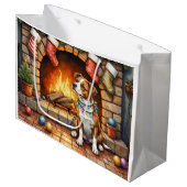 American Staffordshire Terrier Christmas Lights Große Geschenktüte (Vorderseite Schrägansicht)