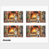 American Staffordshire Terrier Christmas Lights Rechteckiger Aufkleber (Blatt)