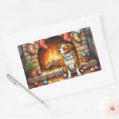 American Staffordshire Terrier Christmas Lights Rechteckiger Aufkleber (Umschlag)