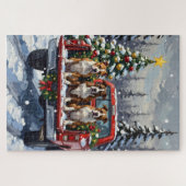 American Staffordshire Terrier Christmas Red Truck Puzzle (Horizontal)