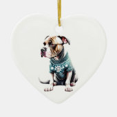 American Staffordshire Terrier Christmas Sweater Keramik Ornament (Vorne)