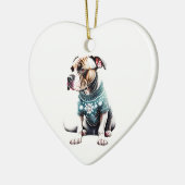 American Staffordshire Terrier Christmas Sweater Keramik Ornament (Links)