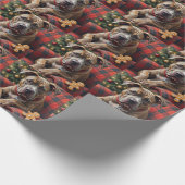 American Staffordshire Terrier Cozy Christmas Geschenkpapier (Ecke)