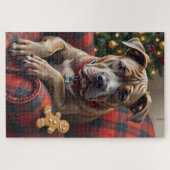 American Staffordshire Terrier Cozy Christmas Puzzle (Horizontal)