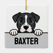 American Staffordshire Terrier Custom Amstaff Dog Keramikornament (Rückseite)