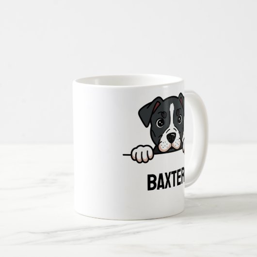 American Staffordshire Terrier Custom Amstaff Name Kaffeetasse (VorderseiteRechts)