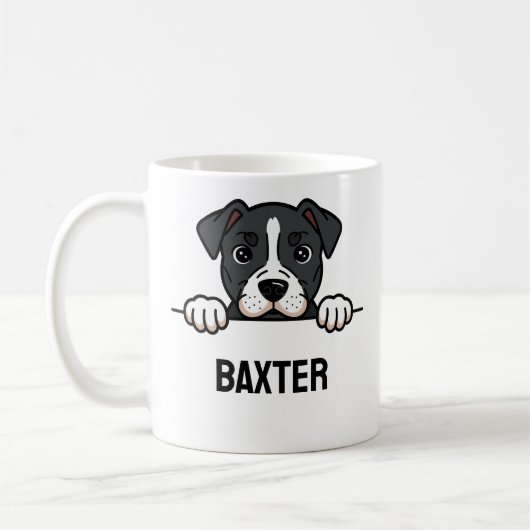 American Staffordshire Terrier Custom Amstaff Name Kaffeetasse (Links)