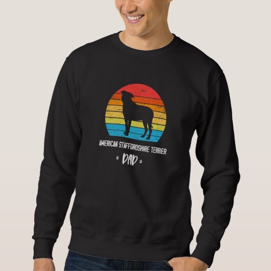 American Staffordshire Terrier Dad Vintage Retro Sweatshirt (Vorderseite)
