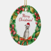 American Staffordshire Terrier Dog Frohe Weihnacht Keramik Ornament (Rechts)