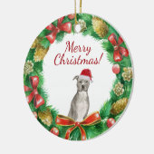 American Staffordshire Terrier Dog Frohe Weihnacht Keramik Ornament (Links)