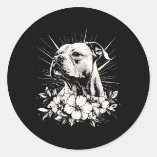 American Staffordshire Terrier Dog Lover Retro Sty Runder Aufkleber