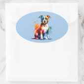 American Staffordshire Terrier Dog Ovaler Aufkleber (Tasche)