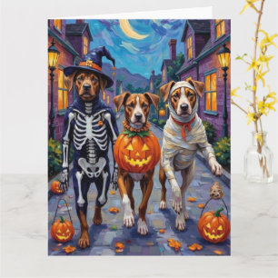 American Staffordshire Terrier Dogs Halloween Karte