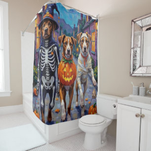 American Staffordshire Terrier Hunde Halloween Duschvorhang