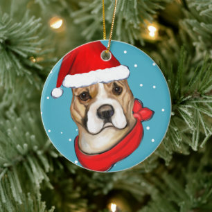 AMERICAN STAFFORDSHIRE TERRIER KERAMIK ORNAMENT