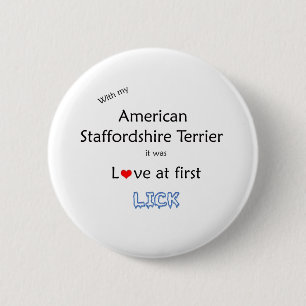 American Staffordshire Terrier Lick Design Button
