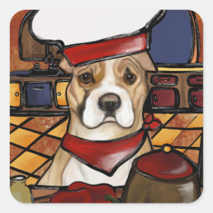 AMERICAN STAFFORDSHIRE TERRIER QUADRATISCHER AUFKLEBER