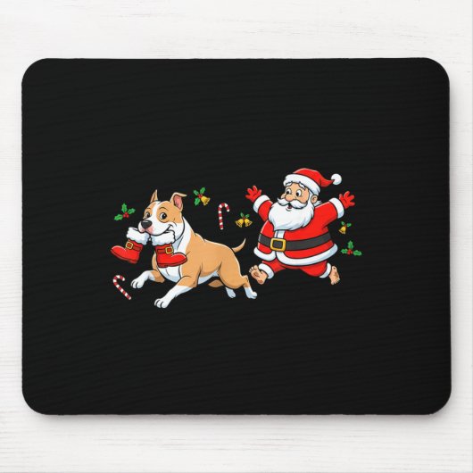 American Staffordshire Terrier Santa Claus Boots C Mousepad (Vorne)