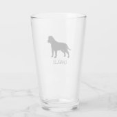 American Staffordshire Terrier Silhouette AmStaff Glas (Rückseite)