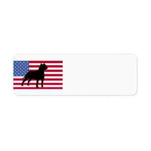 American Staffordshire Terrier Silhouette USA-Flag