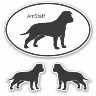 American Staffordshire Terrier Silhouetten AmStaff Aufkleber