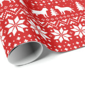 American Staffordshire Terrier Silhouetten Xmas Geschenkpapier (Rolleneckpunkt)