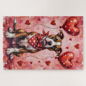 American Staffordshire Terrier Valentine Dog Art Puzzle (Horizontal)