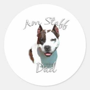 American Staffordshire Terrier Vater 2 Runder Aufkleber