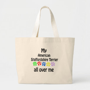 American Staffordshire Terrier Walks Design Jumbo Stoffbeutel