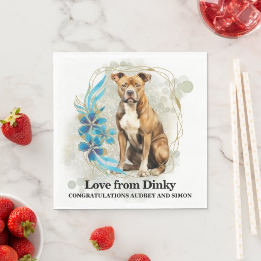 American Staffordshire Terrier Wedding Napkins Serviette (Beispiel)