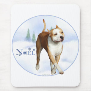 American Staffordshire Terrier Weihnachten Mousepad