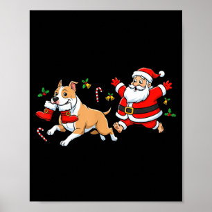 American Staffordshire Terrier Weihnachtsmann Stie Poster